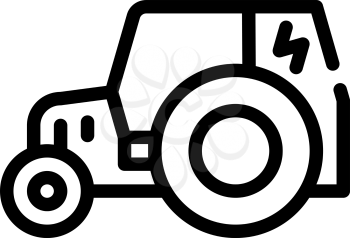 electric tractor line icon vector. electric tractor sign. isolated contour symbol black illustration