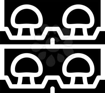 mushroom farming glyph icon vector. mushroom farming sign. isolated contour symbol black illustration