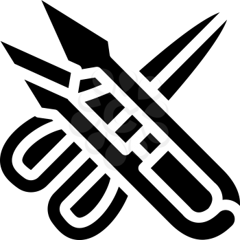 different scissors glyph icon vector. different scissors sign. isolated contour symbol black illustration