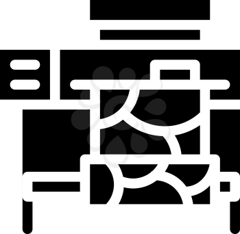 printer for printing on fabric glyph icon vector. printer for printing on fabric sign. isolated contour symbol black illustration