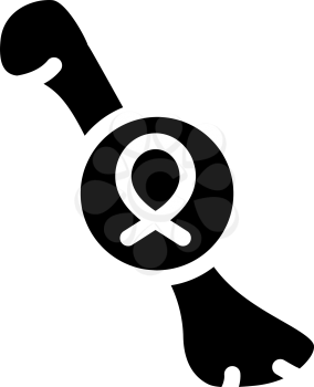 bone cancer glyph icon vector. bone cancer sign. isolated contour symbol black illustration