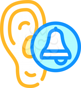 ear hear bell sound color icon vector. ear hear bell sound sign. isolated symbol illustration