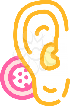 bone conduction hearing aid color icon vector. bone conduction hearing aid sign. isolated symbol illustration