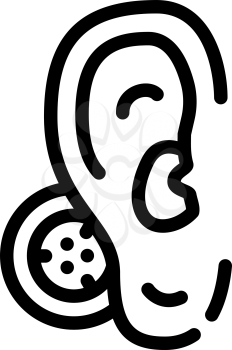 bone conduction hearing aid line icon vector. bone conduction hearing aid sign. isolated contour symbol black illustration