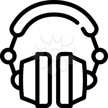 earphones device line icon vector. earphones device sign. isolated contour symbol black illustration