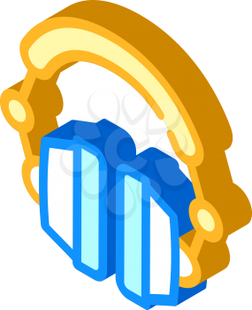 earphones device isometric icon vector. earphones device sign. isolated symbol illustration