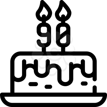 birth cake line icon vector. birth cake sign. isolated contour symbol black illustration