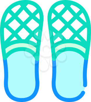 slippers shoes color icon vector. slippers shoes sign. isolated symbol illustration
