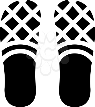 slippers shoes glyph icon vector. slippers shoes sign. isolated contour symbol black illustration