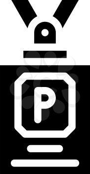 journalist badge glyph icon vector. journalist badge sign. isolated contour symbol black illustration