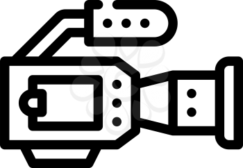 video camera line icon vector. video camera sign. isolated contour symbol black illustration