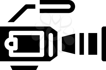 video camera glyph icon vector. video camera sign. isolated contour symbol black illustration