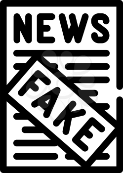 fake news line icon vector. fake news sign. isolated contour symbol black illustration