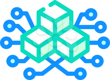blockchain blocks color icon vector. blockchain blocks sign. isolated symbol illustration