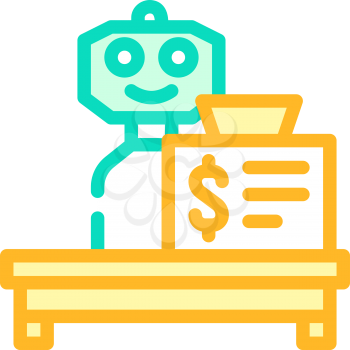robot cashier color icon vector. robot cashier sign. isolated symbol illustration