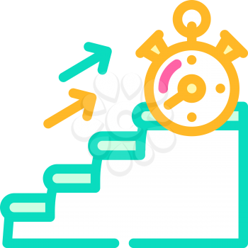 time for run on stair color icon vector. time for run on stair sign. isolated symbol illustration
