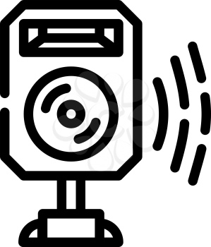 speaker electronic device line icon vector. speaker electronic device sign. isolated contour symbol black illustration