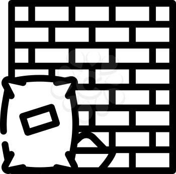 construction building line icon vector. construction building sign. isolated contour symbol black illustration
