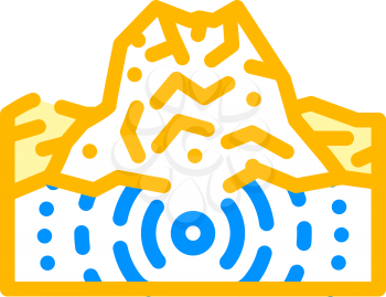 earthquake volcano color icon vector. earthquake volcano sign. isolated symbol illustration