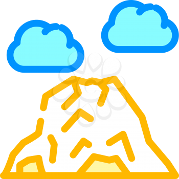 volcano mountain color icon vector. volcano mountain sign. isolated symbol illustration