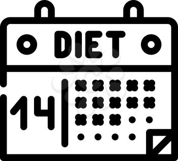 calendar diet line icon vector. calendar diet sign. isolated contour symbol black illustration