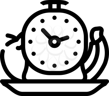 food by hour line icon vector. food by hour sign. isolated contour symbol black illustration