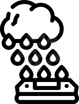 rain sensor line icon vector. rain sensor sign. isolated contour symbol black illustration