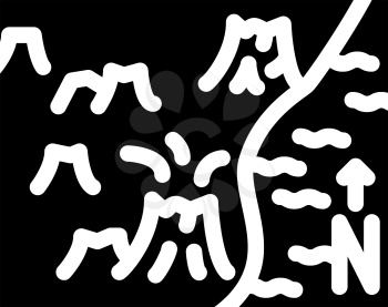volcano map glyph icon vector. volcano map sign. isolated contour symbol black illustration
