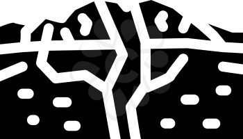 shield volcano glyph icon vector. shield volcano sign. isolated contour symbol black illustration