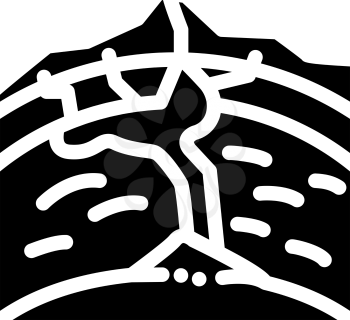 volcano formation process glyph icon vector. volcano formation process sign. isolated contour symbol black illustration