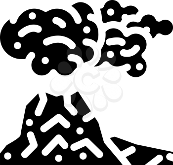 peleus type eruption glyph icon vector. peleus type eruption sign. isolated contour symbol black illustration