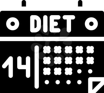 calendar diet glyph icon vector. calendar diet sign. isolated contour symbol black illustration