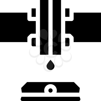 water sensor glyph icon vector. water sensor sign. isolated contour symbol black illustration