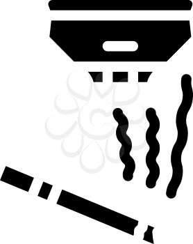 smoking sensor glyph icon vector. smoking sensor sign. isolated contour symbol black illustration