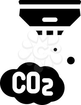 co2 sensor glyph icon vector. co2 sensor sign. isolated contour symbol black illustration