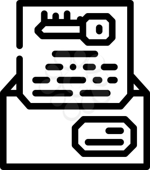 digital encryption key line icon vector. digital encryption key sign. isolated contour symbol black illustration