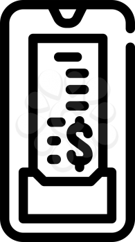 digital check line icon vector. digital check sign. isolated contour symbol black illustration