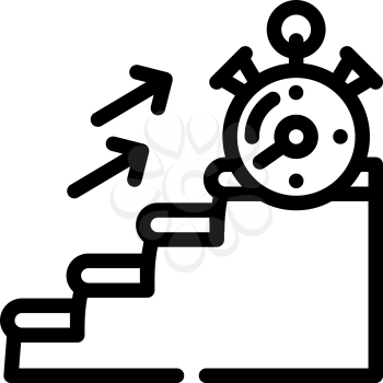 time for run on stair line icon vector. time for run on stair sign. isolated contour symbol black illustration