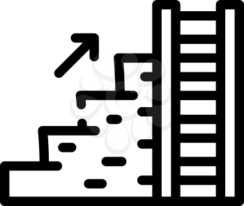 ladder and stair line icon vector. ladder and stair sign. isolated contour symbol black illustration