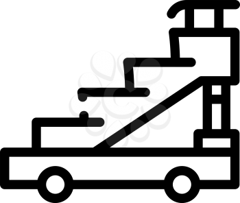 airport ladder line icon vector. airport ladder sign. isolated contour symbol black illustration