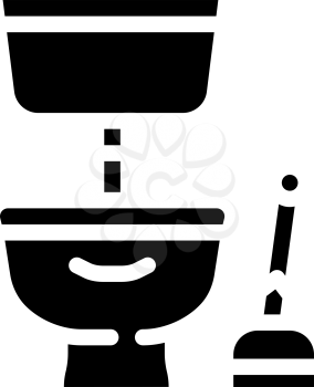 plumbing service glyph icon vector. plumbing service sign. isolated contour symbol black illustration