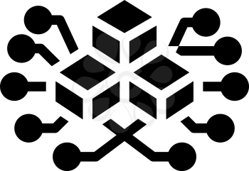 blockchain blocks glyph icon vector. blockchain blocks sign. isolated contour symbol black illustration