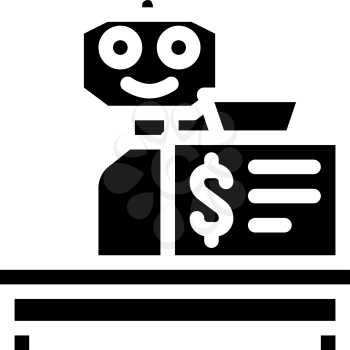 robot cashier glyph icon vector. robot cashier sign. isolated contour symbol black illustration