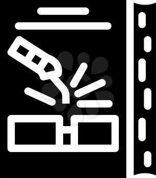 welding tutorial glyph icon vector. welding tutorial sign. isolated contour symbol black illustration