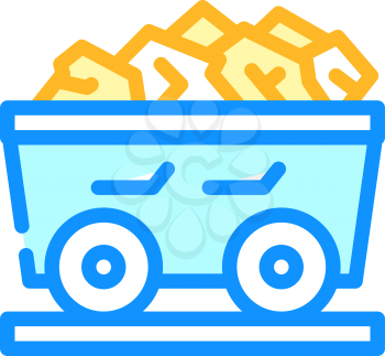 coal cart color icon vector. coal cart sign. isolated symbol illustration