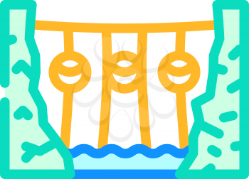 hydraulic dam color icon vector. hydraulic dam sign. isolated symbol illustration