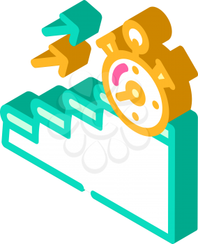 time for run on stair isometric icon vector. time for run on stair sign. isolated symbol illustration