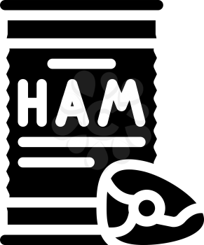 ham canned food glyph icon vector. ham canned food sign. isolated contour symbol black illustration