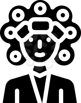 perm hair glyph icon vector. perm hair sign. isolated contour symbol black illustration