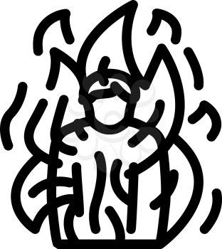 burning man event line icon vector. burning man event sign. isolated contour symbol black illustration